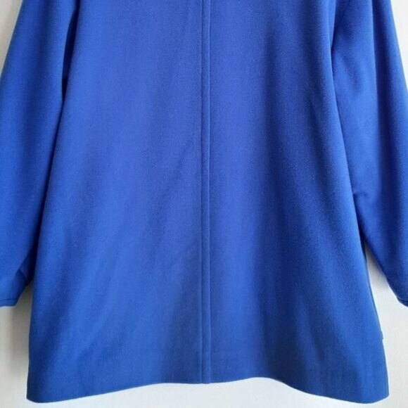 LOUBEN | Wool Cashmere Blend Button Front Soft Coat Jacket Blue Sz 10 P - Picture 9 of 13